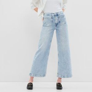 GAP High Rise Stride Wide-Leg Ankle Jeans with Washwell
